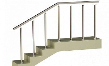 Ограждения с квадратным поручнем со стойками в каждую ступень без ригелей в Омске. Готовые проекты ПерилаГлавСнаб Ограждения с квадратным поручнем со стойками в каждую ступень без ригелей в Омске. Готовые проекты ПерилаГлавСнаб