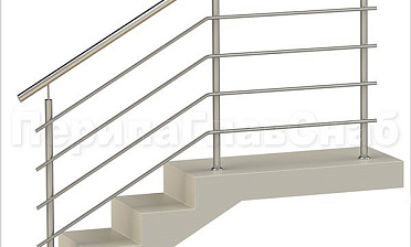 Четыре ригеля на сварке, круглый поручень и круглые стойки для крыльца купить в Омске