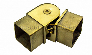 Поворот поручня 40х40 мм, регулируемый, полированный, под золото (AISI 304) Фk366-88 купить в Омске Поворот поручня 40х40 мм, регулируемый, полированный, под золото (AISI 304) Фk366-88 купить в Омске