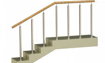 Ограждения со стойками в каждую ступень с пластиковым поручнем без ригелей в Омске. Готовые проекты ПерилаГлавСнаб Ограждения со стойками в каждую ступень с пластиковым поручнем без ригелей в Омске. Готовые проекты ПерилаГлавСнаб