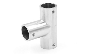 Соединитель-тройник для трубы 19 мм, нержавеющая сталь AISI 304, шлифованная t902 SSS купить в Омске