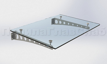 Стеклянный козырек на консоли из листа купить в Омске