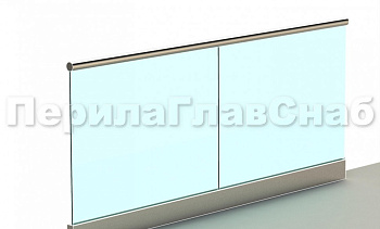 Ограждение с поручнем с пазом в зажимном профиле в Омске. Готовые проекты ПерилаГлавСнаб