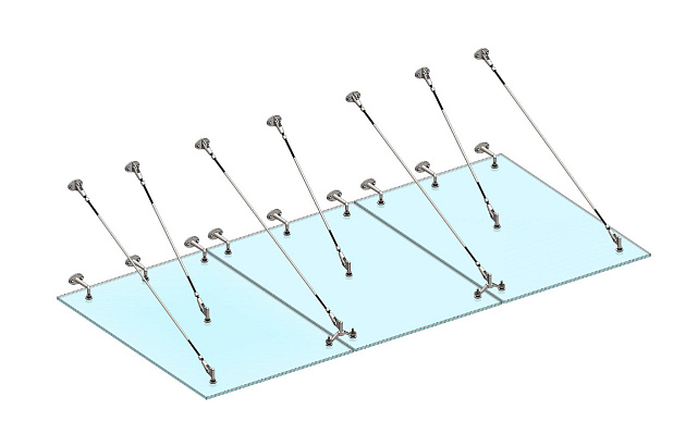 Комплект фурнитуры для козырька 1800х3700 (на вантах/тягах) k671-18-37