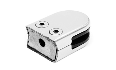 Стеклодержатель штампованный полированный под стекло 10 мм, под стойку Ø38.1 мм, (AISI 304) 40х22х53 k038-10 купить в Омске Стеклодержатель штампованный полированный под стекло 10 мм, под стойку Ø38.1 мм, (AISI 304) 40х22х53 k038-10 купить в Омске