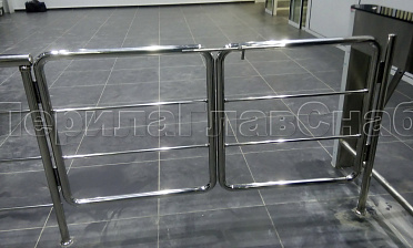 Нержавеющие двустворчатые калитки с горизонтальным заполнением купить в Омске