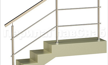 Два ригеля на держателях, квадратный поручень и круглые стойки купить в Омске