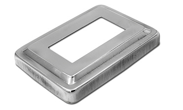 Низ стойки фигурный под трубу 31х61 мм, 105х75х0.4, высота 16 мм, полированный (AISI 304) k377 купить в Омске Низ стойки фигурный под трубу 31х61 мм, 105х75х0.4, высота 16 мм, полированный (AISI 304) k377 купить в Омске