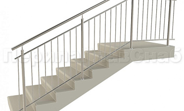 Нержавеющие ограждения с вертикальным заполнением 'частокол' - вариант №3 купить в Омске