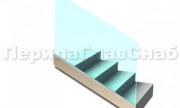 Ограждение без поручня на профиле на лестнице в Омске. Готовые проекты ПерилаГлавСнаб