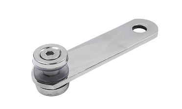 Стеклодержатель пластинчатый 2хМ8 (половинка), по центрам 85х5 мм, полированный, шайбы 5 мм штамп., под стекло 6-12 мм, (AISI 201) k047-1/2 купить в Омске