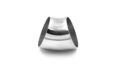 Половинка отвода поручня под сварку для Ø50.8х125/2х1.5, 45°, полированный 400 Grit (AISI 304) k021-45 купить в Омске Половинка отвода поручня под сварку для Ø50.8х125/2х1.5, 45°, полированный 400 Grit (AISI 304) k021-45 купить в Омске