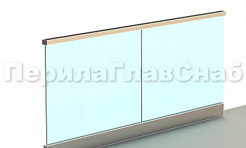 Ограждение с профильным поручнем с пазом в зажимном профиле в Омске. Готовые проекты ПерилаГлавСнаб