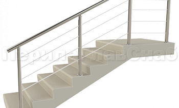 Заполнение из 4х тросиков (тросик в оболочке) для крыльца в Омске. Готовые проекты ПерилаГлавСнаб