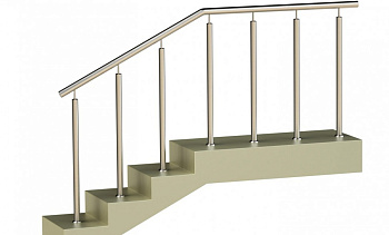 Ограждения со стойками в каждую ступень без ригелей в Омске. Готовые проекты ПерилаГлавСнаб Ограждения со стойками в каждую ступень без ригелей в Омске. Готовые проекты ПерилаГлавСнаб