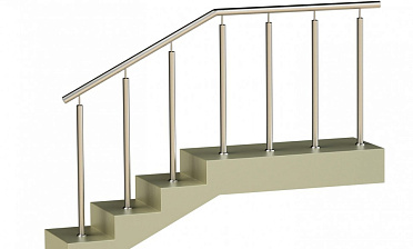 Ограждения со стойками в каждую ступень без ригелей купить в Омске