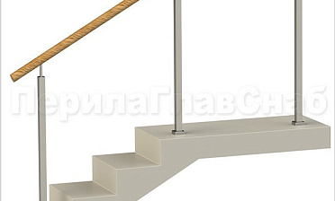 Нержавеющие ограждения без ригелей с пластиковым поручнем и квадратными стойками купить в Омске