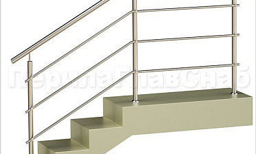 Три ригеля на держателях, круглый поручень и круглые стойки для крыльца купить в Омске