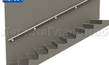 Готовый пристенный поручень с 5 держателями, длина 3700 мм (AISI 304) k730-37 купить в Омске Готовый пристенный поручень с 5 держателями, длина 3700 мм (AISI 304) k730-37 купить в Омске