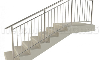 Нержавеющие ограждения для школ и детских садов с вертикальным заполнением “Частокол” - вариант №1 для крыльца в Омске. Готовые проекты ПерилаГлавСнаб Нержавеющие ограждения для школ и детских садов с вертикальным заполнением “Частокол” - вариант №1 для крыльца в Омске. Готовые проекты ПерилаГлавСнаб