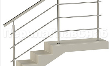 Три ригеля на держателях, квадратный поручень и круглые стойки купить в Омске