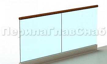 Ограждение с деревянным поручнем на профиле в Омске. Готовые проекты ПерилаГлавСнаб