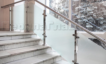 Ограждениие из нержавейки со стеклом для окон в Омске. Готовые проекты ПерилаГлавСнаб Ограждениие из нержавейки со стеклом для окон в Омске. Готовые проекты ПерилаГлавСнаб