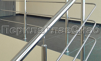 Ограждение лестницы с двумя ригелями в Омске. Готовые проекты ПерилаГлавСнаб