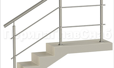 Два ригеля на держателях, круглый поручень и квадратные стойки купить в Омске