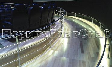 Ограждение со светильниками, встроенными в поручень купить в Омске