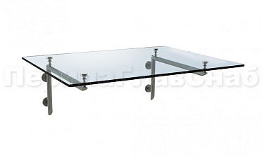 Стеклянный консольный навес на Г-образном каркасе - вариант 2 купить в Омске