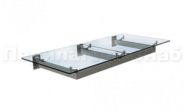 Стеклянный козырек на прямом каркасе купить в Омске