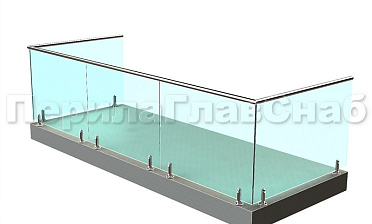 Балконные ограждения из стекла на министойках купить в Омске