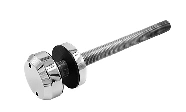 Комплект торцевого крепления несущего стекла, укороченный, шпилька оцинкованная, гайка-шайба Ø50х13х9мм с внутренней резьбой М16, шлифованный AISI 201 Фk277-3-2 купить в Омске