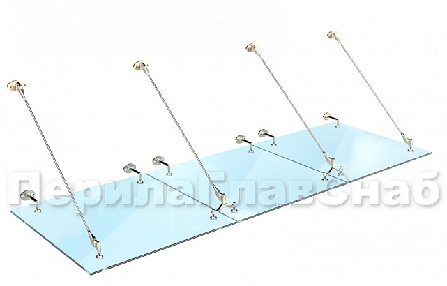 Комплект фурнитуры для козырька 1500х2800 (на вантах/тягах) k671-15-28