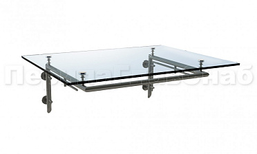 Стеклянный козырек на Г-образном каркасе - вариант 1 купить в Омске