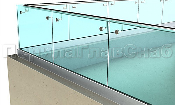 Ограждение кровли на несущем стекле и алюминиевом профиле в Омске. Готовые проекты ПерилаГлавСнаб Ограждение кровли на несущем стекле и алюминиевом профиле в Омске. Готовые проекты ПерилаГлавСнаб