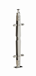 Стойка эксклюзивная из двух пластин с двумя пластинчатыми стеклодержателями, крепление в пол, регулируемый ложемент (AISI 304) k769 купить в Омске
