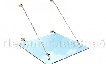 Стеклянный козырек на вантах купить в Омске