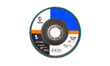 Шлифовальный диск "лепесток" 125х22 Р-120 Atlas Ф-0082 купить в Омске Шлифовальный диск "лепесток" 125х22 Р-120 Atlas Ф-0082 купить в Омске