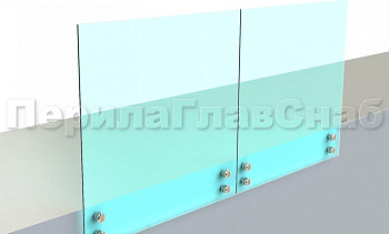 Ограждение без поручня на точечном креплении в Омске. Готовые проекты ПерилаГлавСнаб