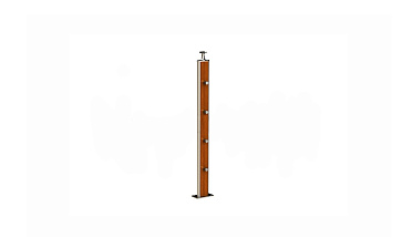 Дизайнерская плоская комбинированная стойка в сборе из шлифованной нержавеющей стали и древесины дуба с четырьмя ригеледержателями k742-2 купить в Омске Дизайнерская плоская комбинированная стойка в сборе из шлифованной нержавеющей стали и древесины дуба с четырьмя ригеледержателями k742-2 купить в Омске