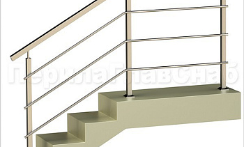 Три ригеля на сварке, квадратные поручень и стойки в Омске. Готовые проекты ПерилаГлавСнаб