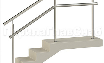 Ограждения с квадратным поручнем и дополнительным поручнем без ригелей в Омске. Готовые проекты ПерилаГлавСнаб Ограждения с квадратным поручнем и дополнительным поручнем без ригелей в Омске. Готовые проекты ПерилаГлавСнаб