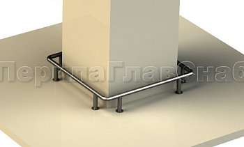 Колесоотбойники вокруг квадратной колонны, все завязано в Омске. Готовые проекты ПерилаГлавСнаб