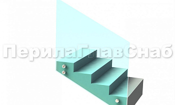 Ограждение без поручня на точечном креплении на лестнице в Омске. Готовые проекты ПерилаГлавСнаб