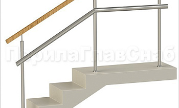 Ограждения с квадратным деревянным поручнем и дополнительным поручнем без ригелей в Омске. Готовые проекты ПерилаГлавСнаб Ограждения с квадратным деревянным поручнем и дополнительным поручнем без ригелей в Омске. Готовые проекты ПерилаГлавСнаб