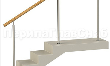 Нержавеющие ограждения без ригелей с пластиковым поручнем купить в Омске