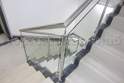 Стеклянные перила для колодезных лестниц в Омске. Готовые проекты ПерилаГлавСнаб - фото 13