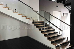 Стеклянные перила для колодезных лестниц в Омске. Готовые проекты ПерилаГлавСнаб - фото 1